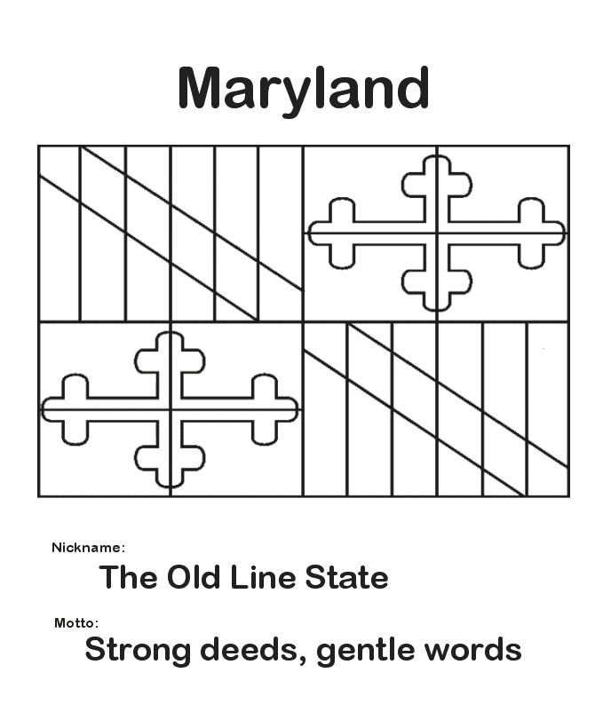  Maryland State Flag Coloring Page