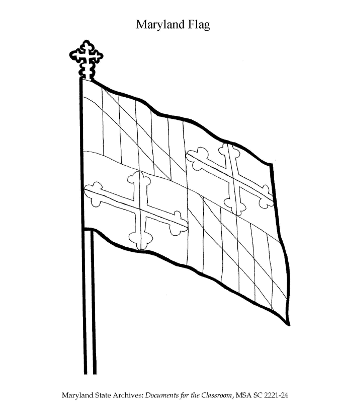  Maryland State Flag Coloring Page