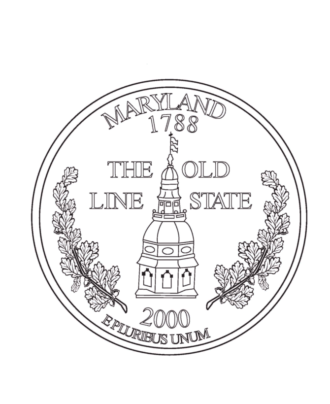  Maryland State Quarter Coloring Page