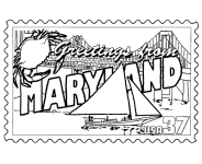 Maryland State Stamp coloring page
