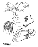 Maine state outline coloring page