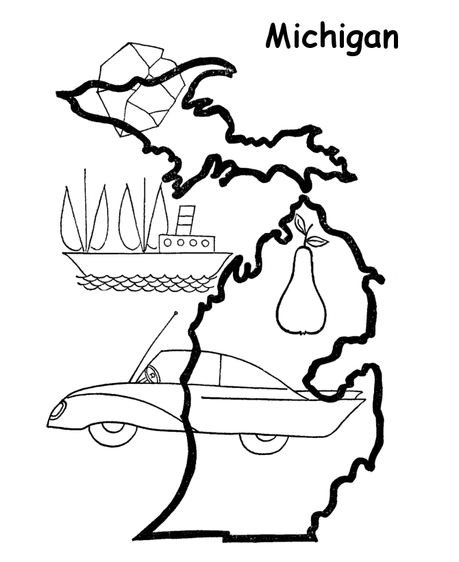  Michigan State outline Coloring Page