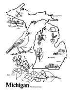 Michigan state outline coloring page