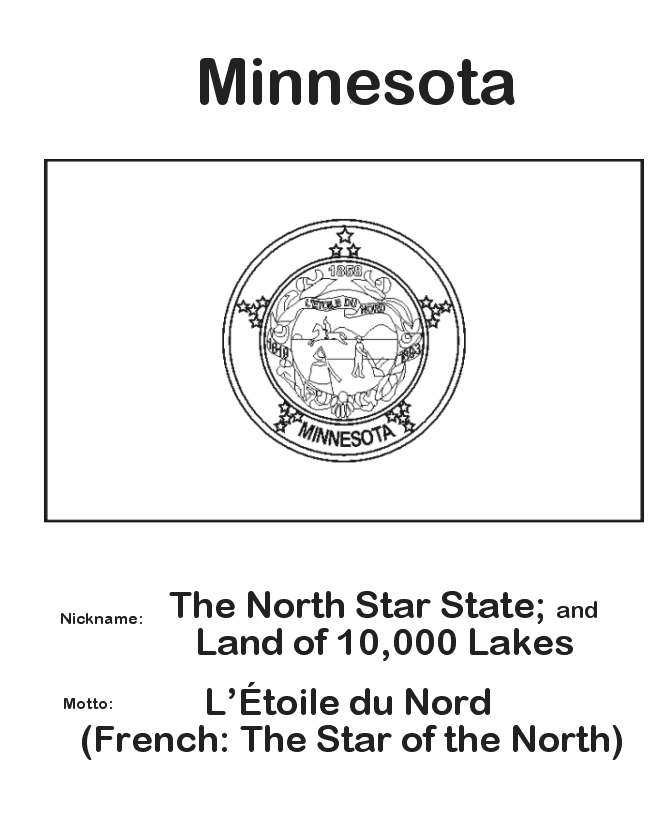  Minnesota State Flag Coloring Page