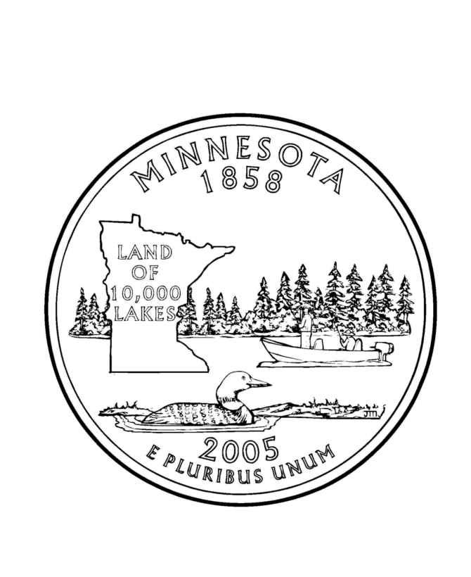  Minnesota State Quarter Coloring Page