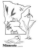 Minnesota state outline coloring page