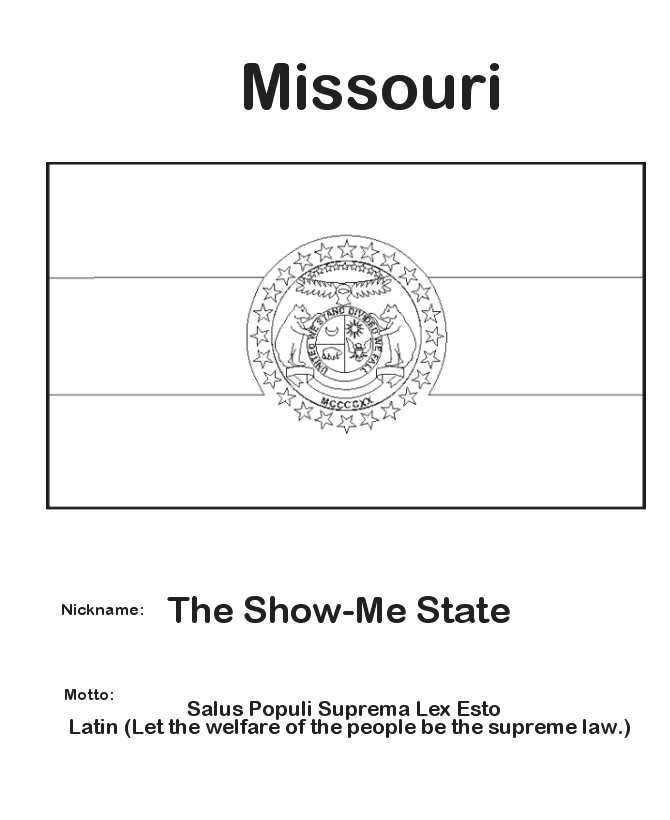  Missouri State Flag Coloring Page