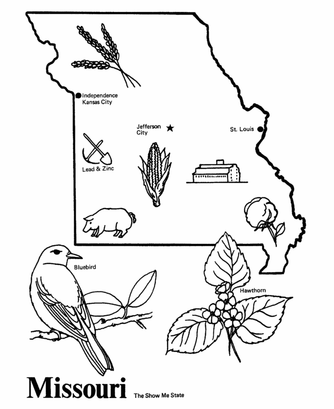  Missouri State outline Coloring Page