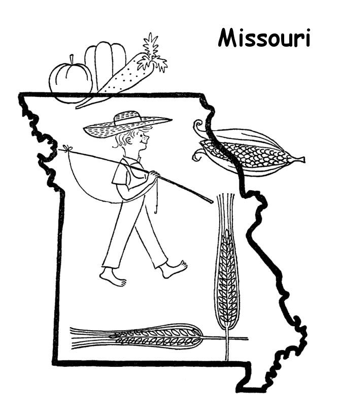  Missouri State outline Coloring Page