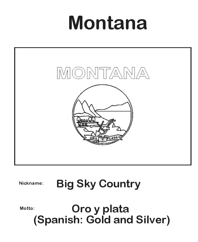  Montana State Flag Coloring Page