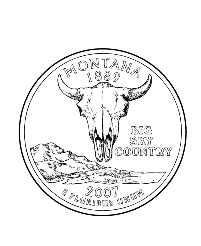  Montana State Quarter Coloring Page