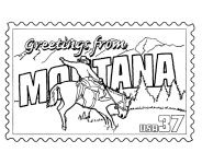 Montana State Stamp coloring page