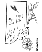 Montana state outline coloring page