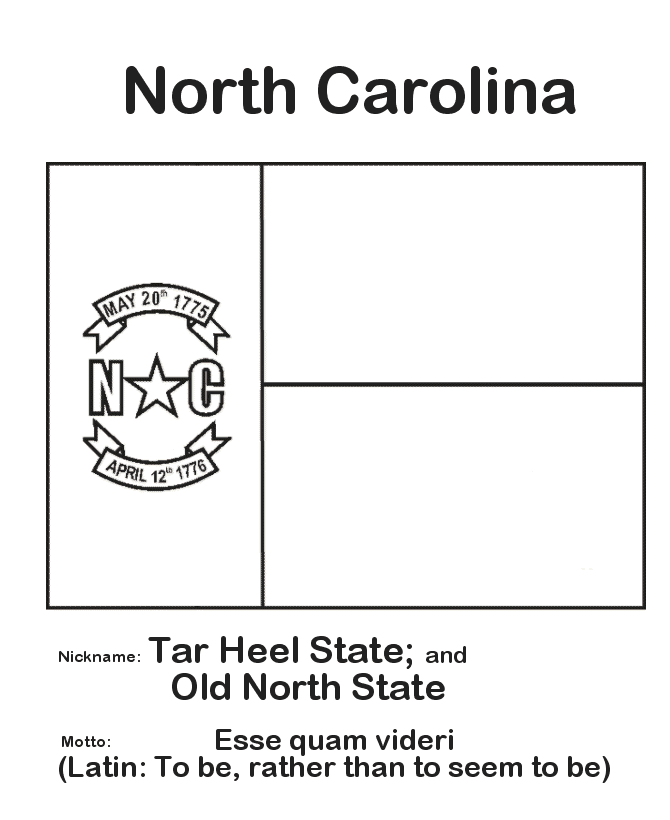  North Carolina State Flag Coloring Page