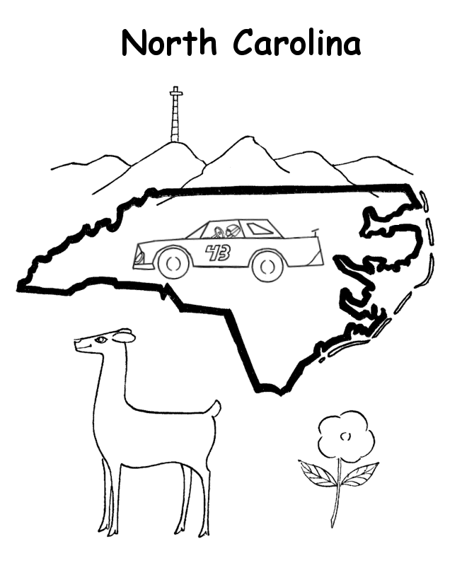  North Carolina State outline Coloring Page