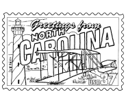 North Carolina State Stamp coloring page