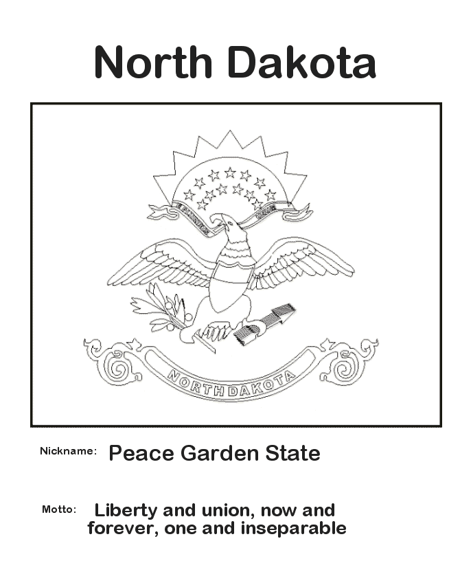  North Dakota State Flag Coloring Page