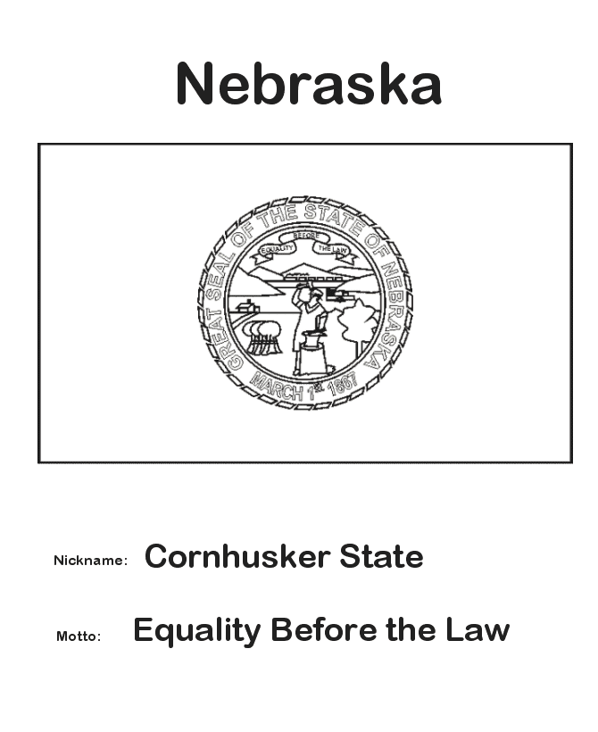  Nebraska State Flag Coloring Page
