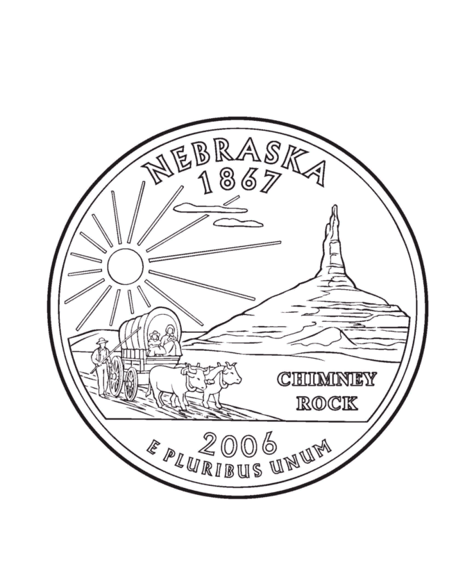  Nebraska State Quarter Coloring Page