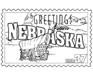 Nebraska State Stamp coloring page