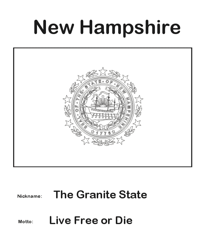  New Hampshire State Flag Coloring Page