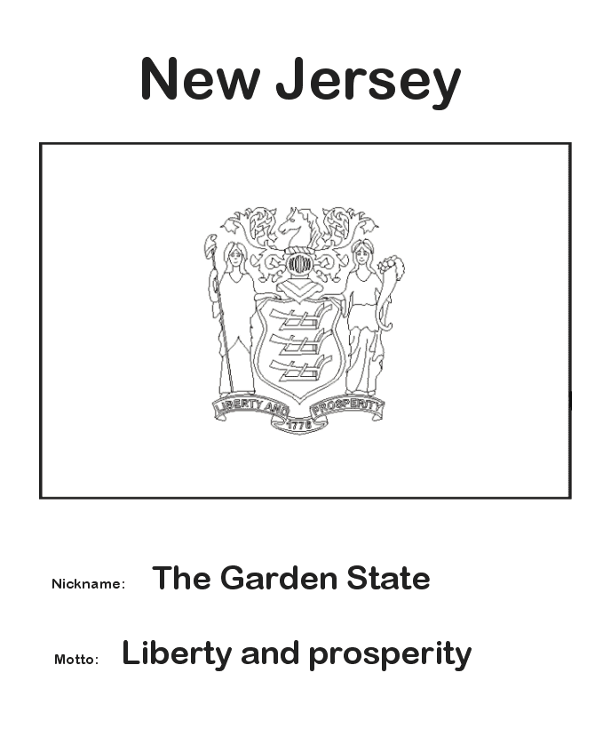 USAPrintables New Jersey State Flag State of New Jersey Coloring Pages