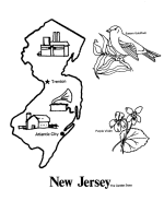 New Jersey state outline coloring page