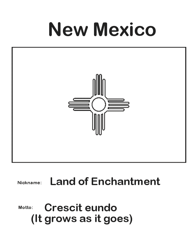  New Mexico State Flag Coloring Page