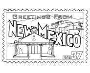 New Mexico State Stamp coloring page