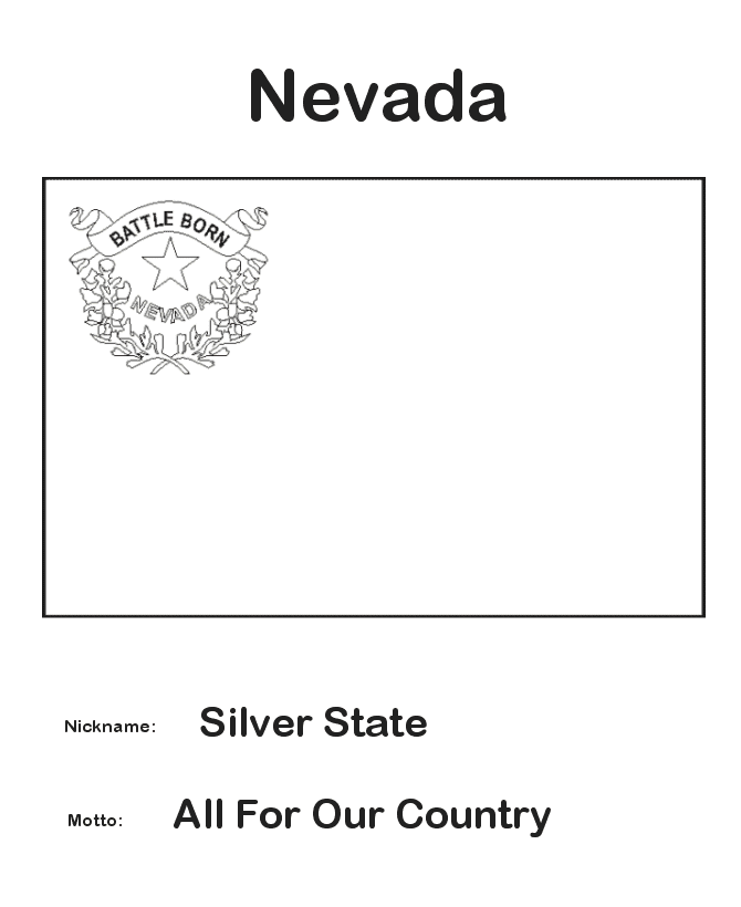  Nevada State Flag Coloring Page