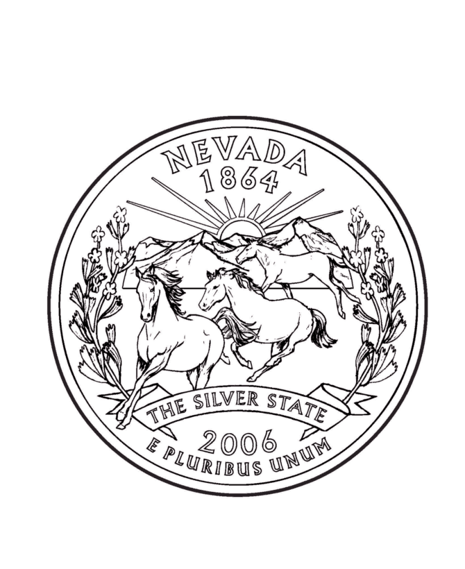  Nevada State Quarter Coloring Page