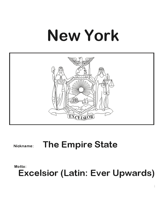  New York State Flag Coloring Page