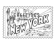 New York State Stamp coloring page