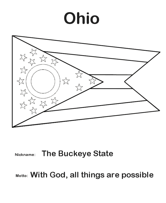  Ohio State Flag Coloring Page