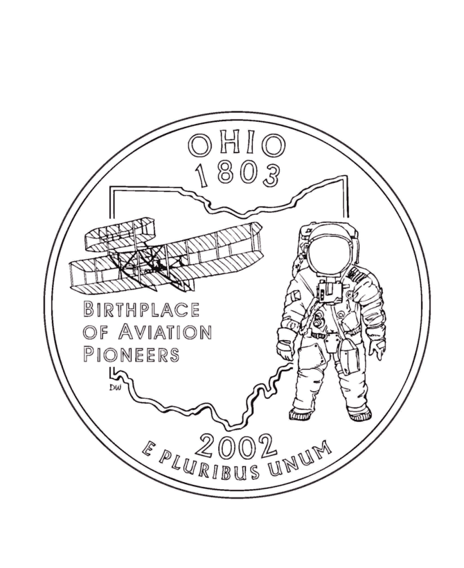  Ohio State Quarter Coloring Page