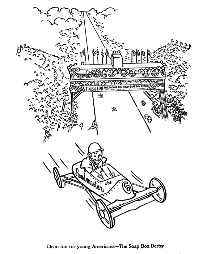  Soap Box Derby Coloring Page