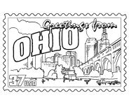 Ohio State Stamp coloring page