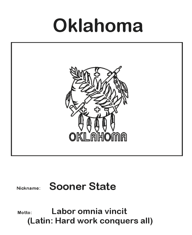  Oklahoma State Flag Coloring Page