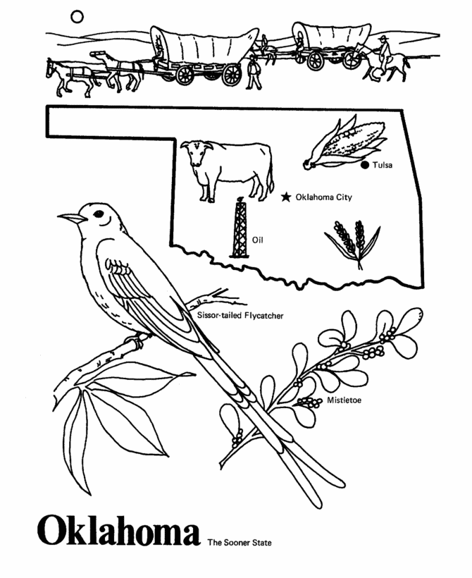 Oklahoma State outline Coloring Page