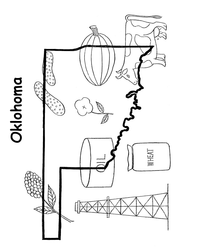  Oklahoma State outline Coloring Page