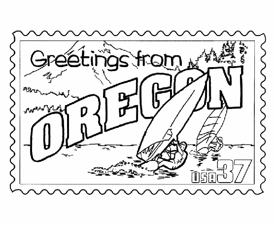  Oregon State Stamp Coloring Page