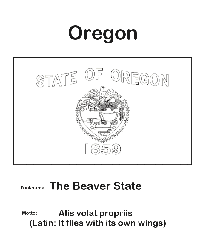  Oregon State Flag Coloring Page