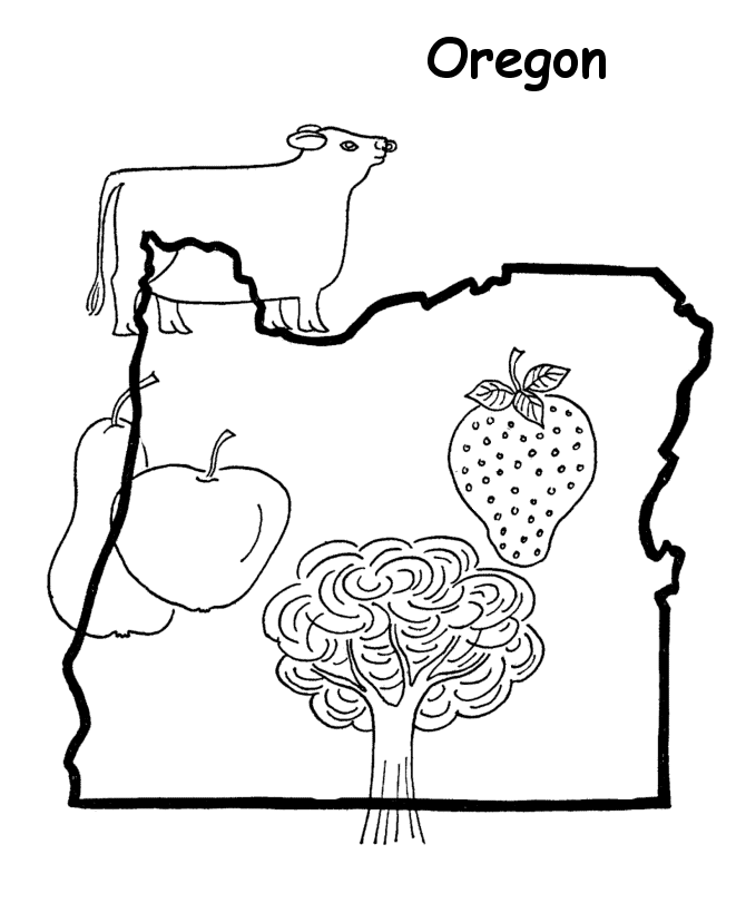 Oregon State outline Coloring Page