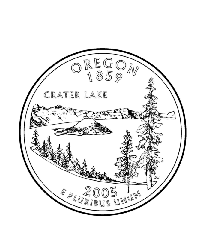  Oregon State Quarter Coloring Page