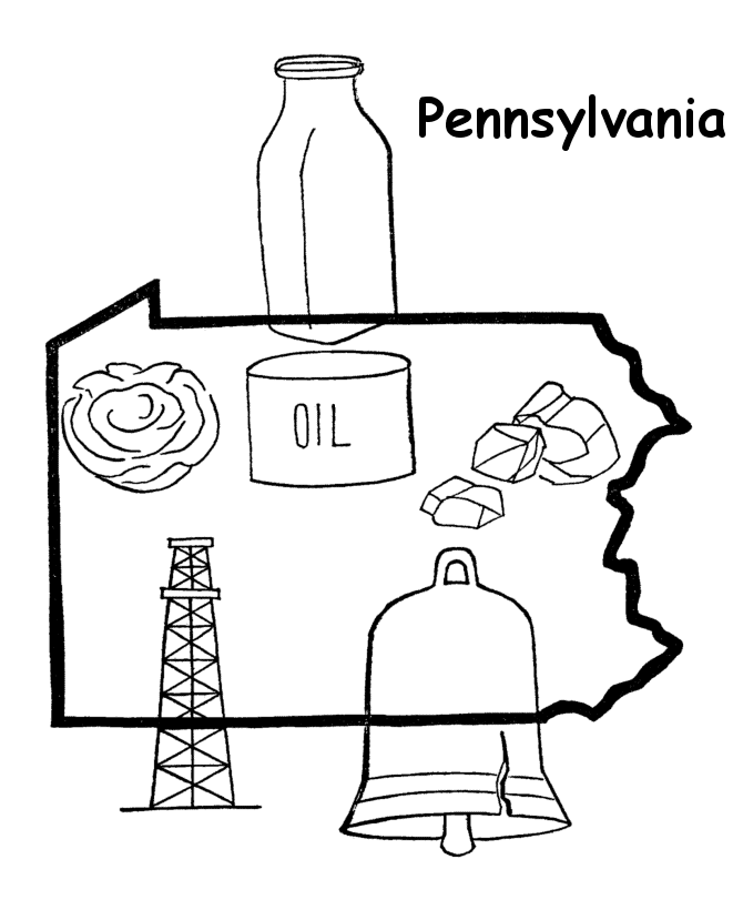  Pennsylvania State outline Coloring Page