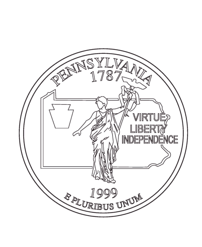  Pennsylvania State Quarter Coloring Page
