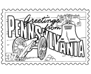 Pennsylvania State Stamp coloring page