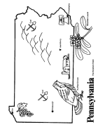 Pennsylvania state outline coloring page