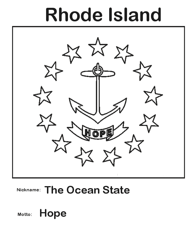  Rhode Island State Flag Coloring Page