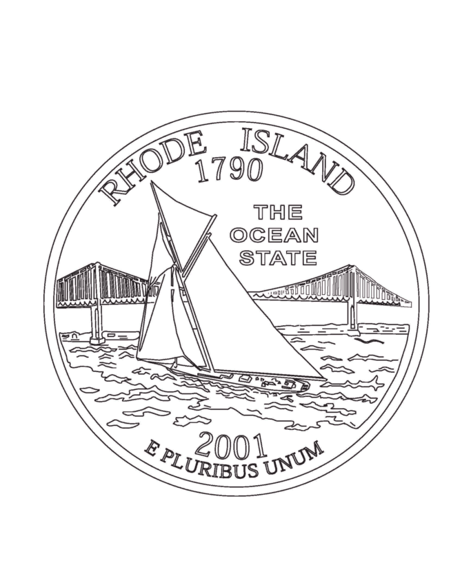  Rhode Island State Quarter Coloring Page